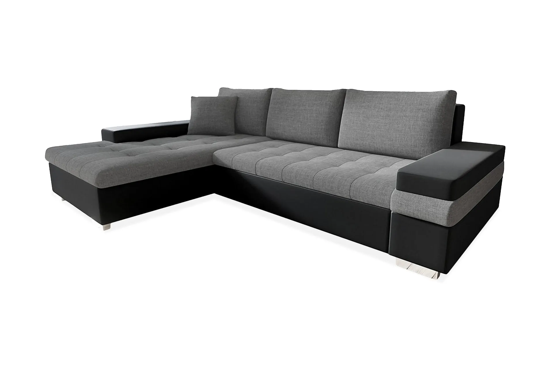 aretha divanbäddsoffa 274x182x83 cm - grå/svart