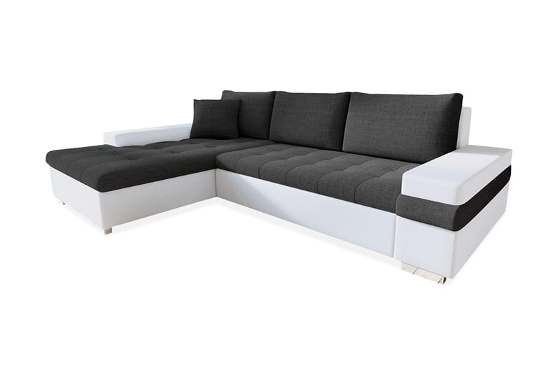 ARETHA Divanbäddsoffa 274x182x83 cm - Grå/Vit - Bäddsoffor - Bäddsoffa divan