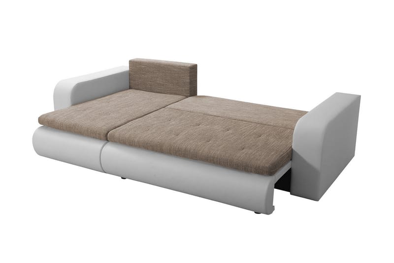 ARIPEKA 3-sits Bäddsoffa med Divan Konstläder/Grå/Vit - Möbler - Vardagsrum - Bäddsoffor