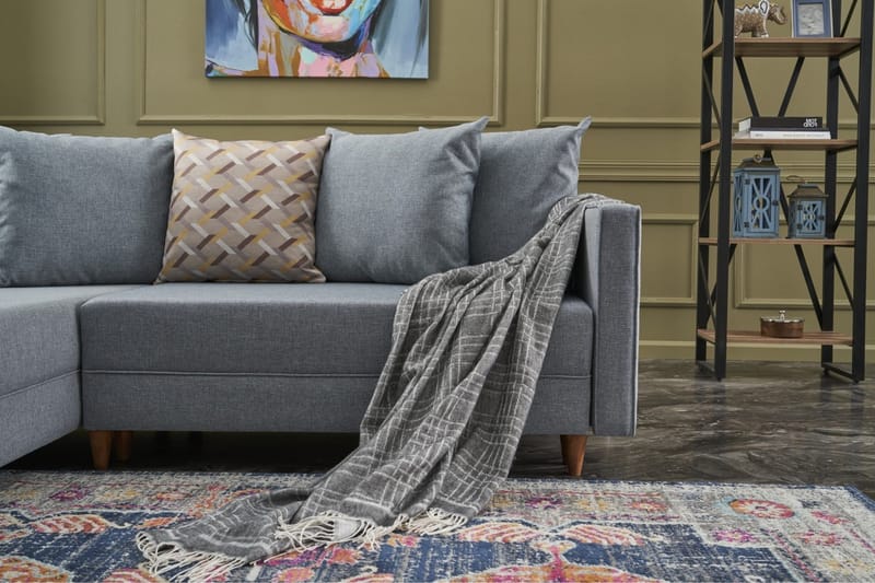 ARRAIDA Bäddsoffa m. Divan 4-sits 192x135 Blå - Möbler - Vardagsrum - Bäddsoffor