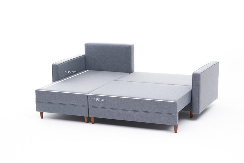 ARRAIDA Bäddsoffa m. Divan 4-sits 192x135 Blå - Möbler - Vardagsrum - Bäddsoffor