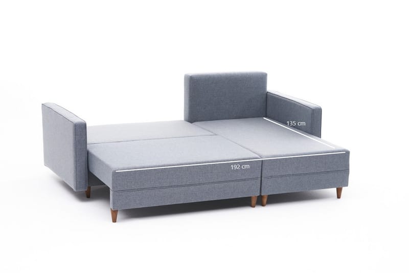 ARRAIDA Bäddsoffa m. Divan 4-sits 192x135 Blå - Bäddsoffor - Bäddsoffa divan