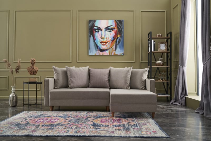 ARRAIDA Bäddsoffa m. Divan 4-sits 192x135 Cream - Möbler - Vardagsrum - Bäddsoffor