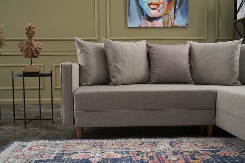 ARRAIDA Bäddsoffa m. Divan 4-sits 192x135 Cream - Möbler - Vardagsrum - Bäddsoffor