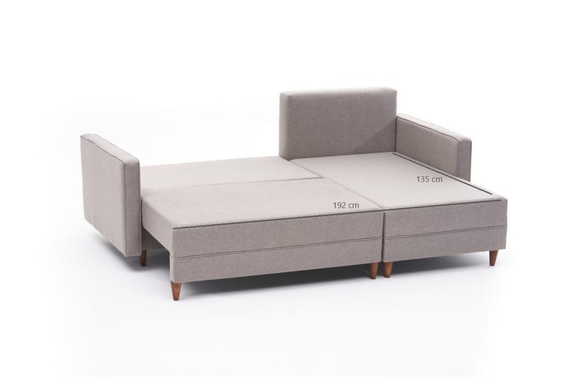 ARRAIDA Bäddsoffa m. Divan 4-sits 192x135 Cream - Möbler - Vardagsrum - Bäddsoffor