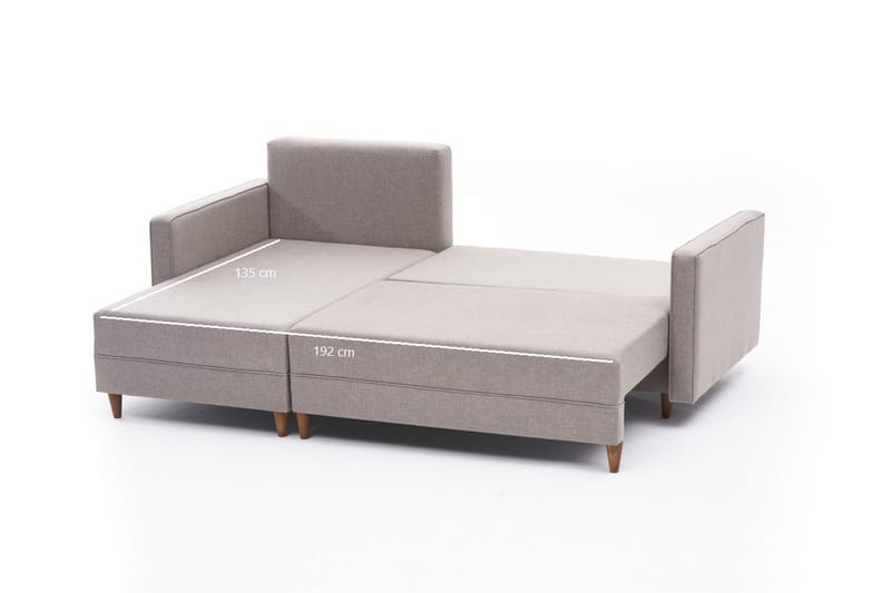 ARRAIDA Bäddsoffa m. Divan 4-sits 192x135 Cream - Möbler - Vardagsrum - Bäddsoffor