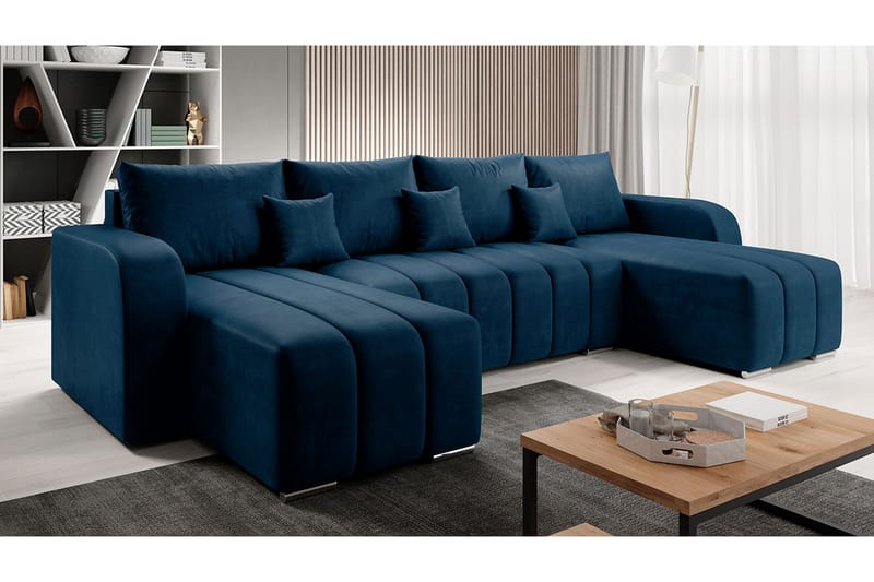 ASTARIZE 8-sits Bäddsoffa Höger - Blå - Möbler - Vardagsrum - Bäddsoffor - U bäddsoffa