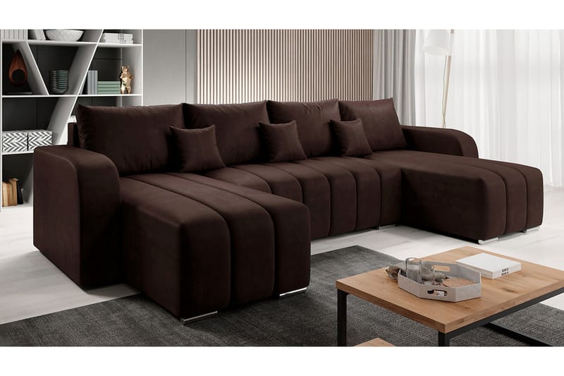 ASTARIZE 8-sits Bäddsoffa Höger - Brun - Möbler - Vardagsrum - Bäddsoffor - U bäddsoffa
