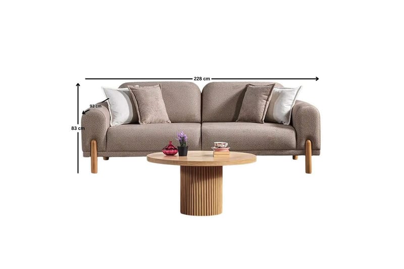 Astran Bäddsoffa 3-sits - Brun - Möbler - Vardagsrum - Bäddsoffor
