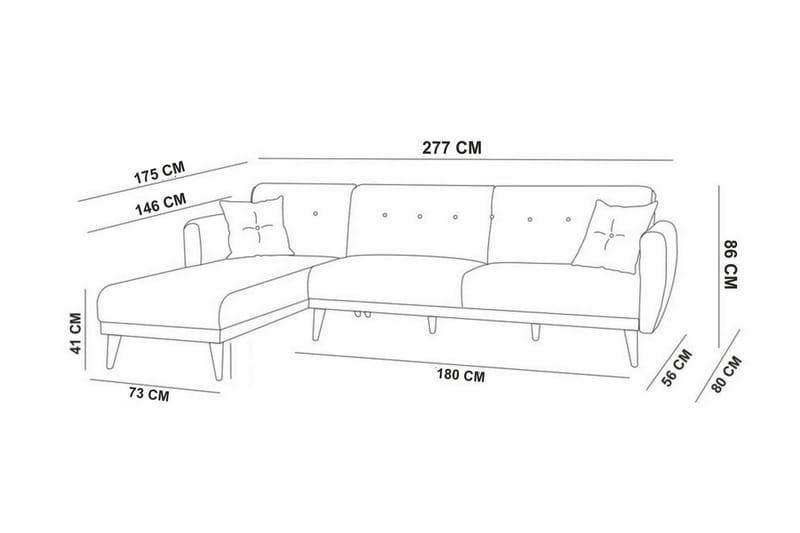 AUCHENCAIRN Bäddsoffa med Divan Höger Vit - Bäddsoffor - Bäddsoffa divan