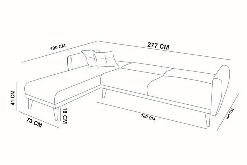 AUCHENCAIRN Bäddsoffa med Divan Höger Vit - Möbler - Vardagsrum - Bäddsoffor