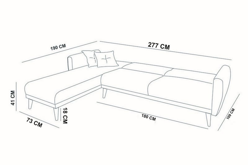 AUCHENCAIRN Bäddsoffa med Divan Höger Vit - Bäddsoffor - Bäddsoffa divan