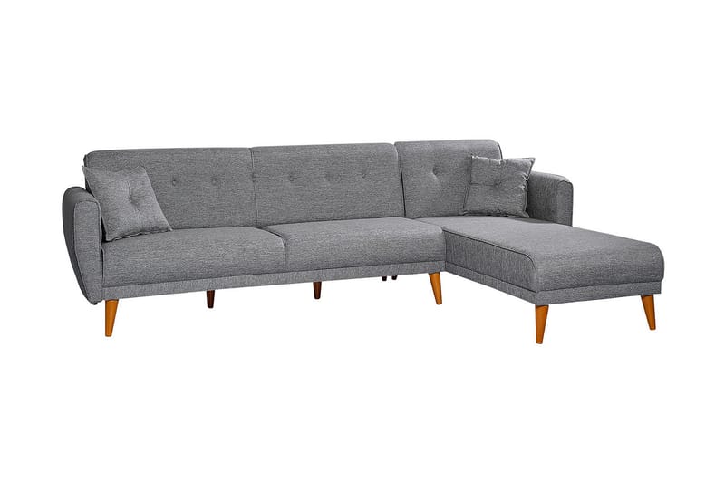 AUCHENCAIRN Bäddsoffa med Divan Vänster Grå - Möbler - Vardagsrum - Bäddsoffor