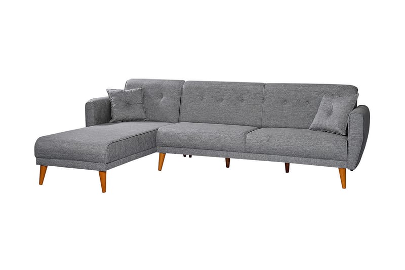 AUCHENCAIRN Bäddsoffa med Divan Vänster Grå - Möbler - Vardagsrum - Bäddsoffor
