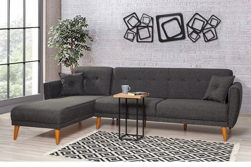 AUCHENCAIRN Bäddsoffa med Divan Vänster Grå - Möbler - Vardagsrum - Bäddsoffor