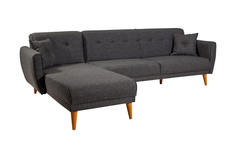 AUCHENCAIRN Bäddsoffa med Divan Vänster Grå - Möbler - Vardagsrum - Bäddsoffor