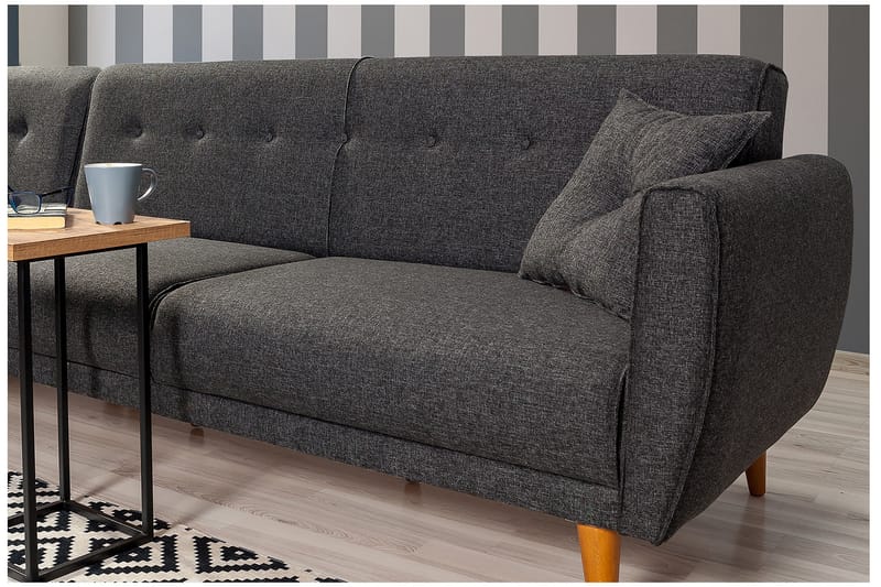 AUCHENCAIRN Bäddsoffa med Divan Vänster Grå - Möbler - Vardagsrum - Bäddsoffor