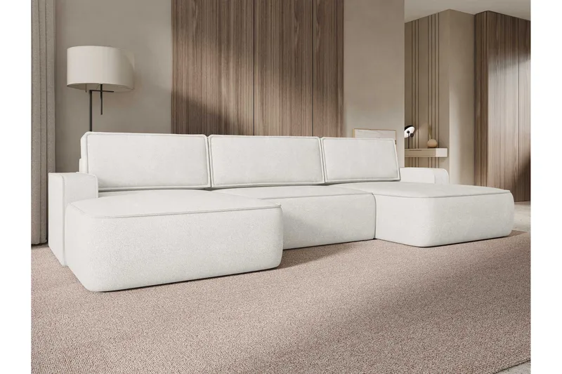 Avignon Bäddsoffa Dubbeldivan 5-sits - Vit - Möbler - Vardagsrum - Bäddsoffor - U bäddsoffa