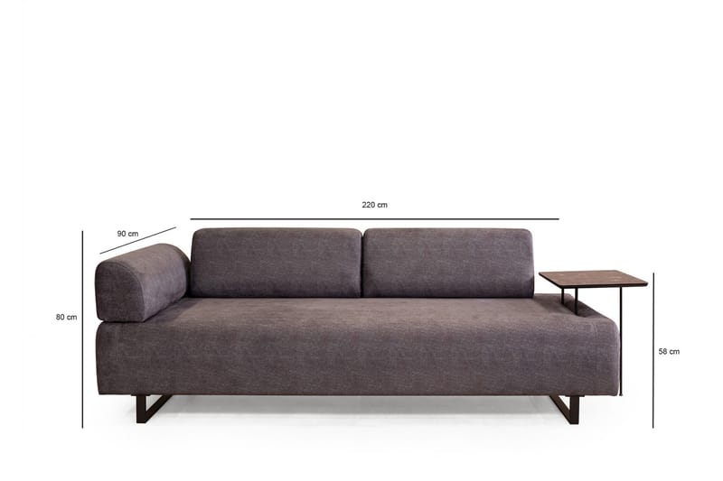 Awamoko Bäddsoffa 3-sits Antracit - Möbler - Vardagsrum - Bäddsoffor