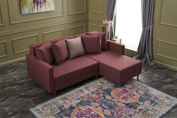 Aydama Bäddsoffa m. Divan 4-sits 192x135 - Röd - Möbler - Vardagsrum - Bäddsoffor