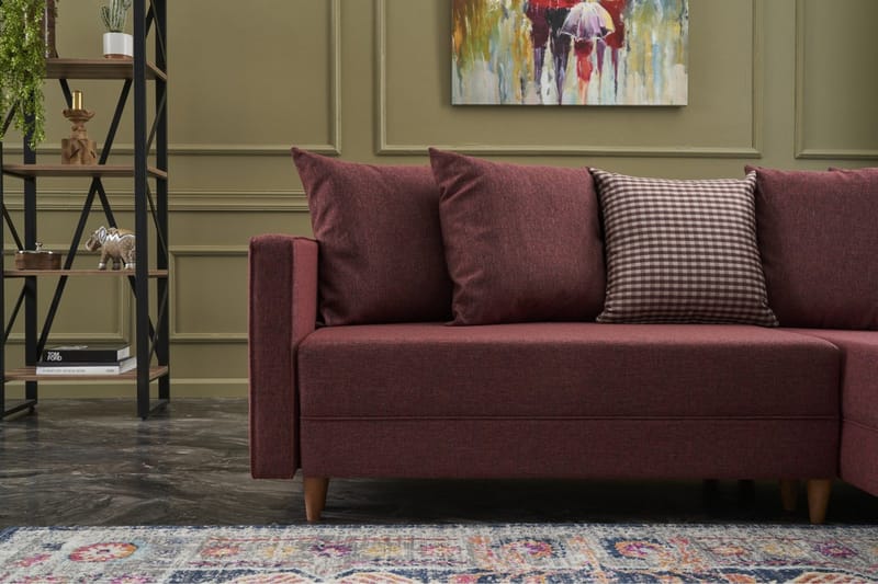 Aydama Bäddsoffa m. Divan 4-sits 192x135 - Röd - Möbler - Vardagsrum - Bäddsoffor