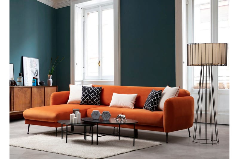 Azeriah Bäddsoffa med Divan Vänster - Orange - Möbler - Vardagsrum - Bäddsoffor