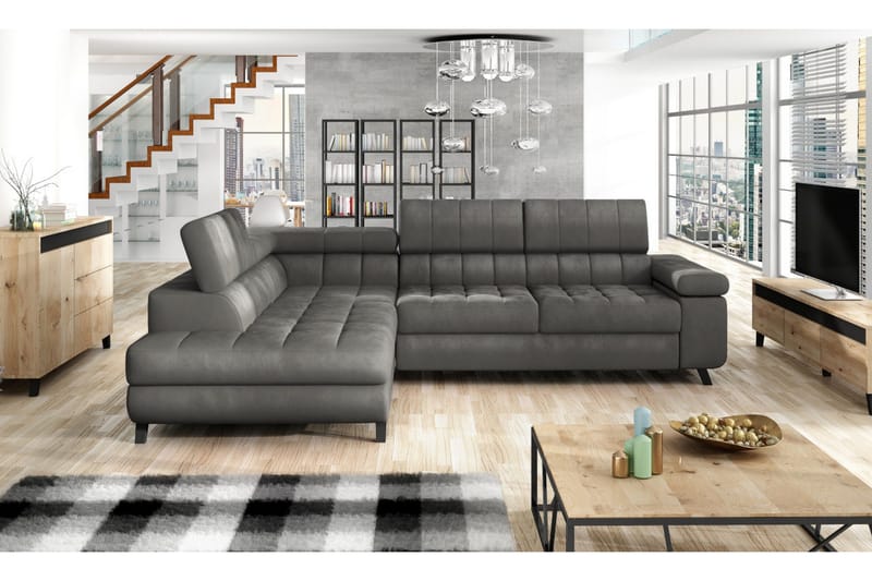 Azoulay Hörnsoffa Vänster - Grå - Möbler - Vardagsrum - Bäddsoffor