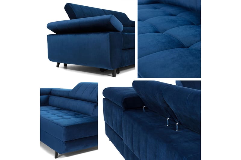 Azoulay Hörnsoffa Vänster - Mörkblå - Möbler - Vardagsrum - Bäddsoffor