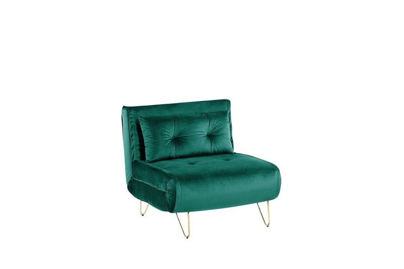 Bäddsoffa 1-sits sammet mörkgrön VESTFOLD, Grön