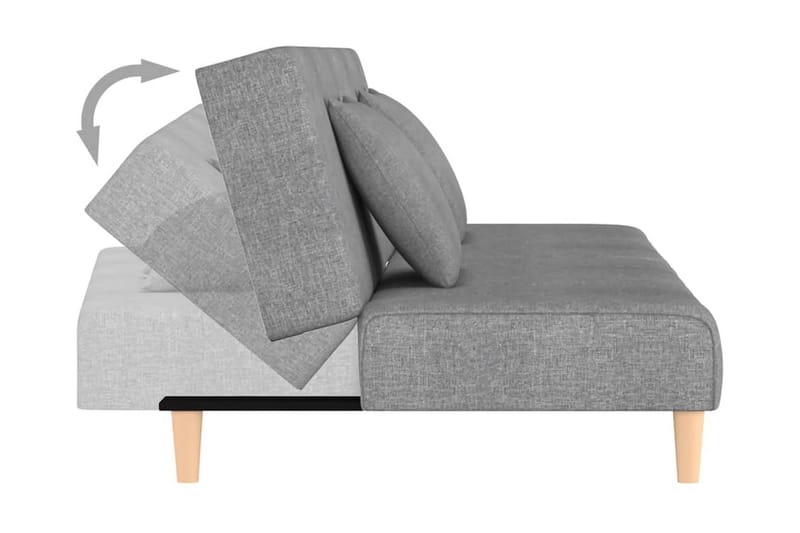 Bäddsoffa 2-sits ljusgrå tyg - Grå - Möbler - Vardagsrum - Bäddsoffor