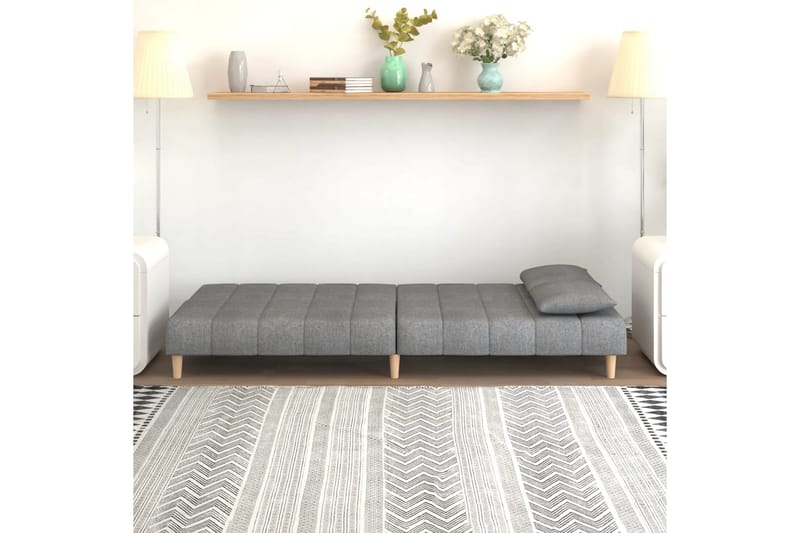 Bäddsoffa 2-sits ljusgrå tyg - Grå - Möbler - Vardagsrum - Bäddsoffor