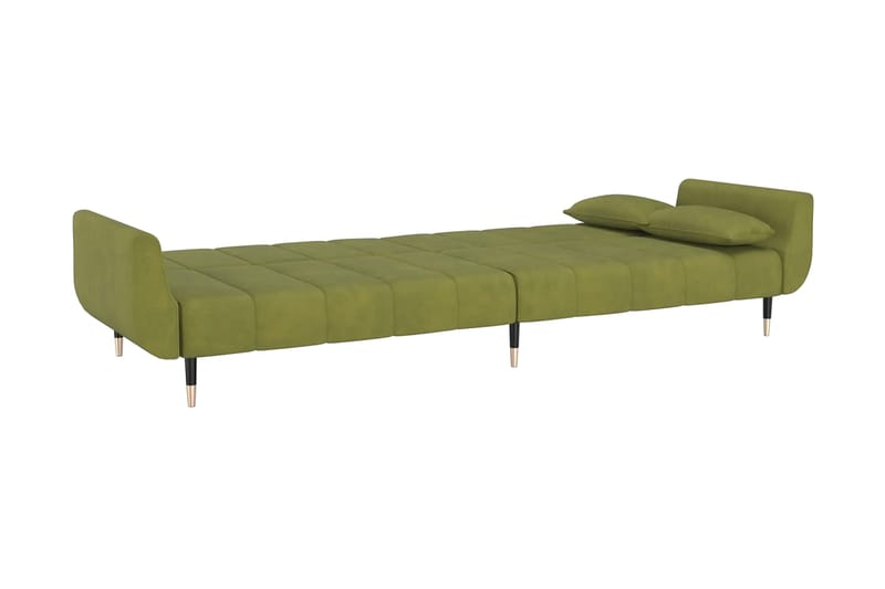 Bäddsoffa 2-sits med två kuddar ljusgrön sammet - Ljusgrön - Möbler - Vardagsrum - Bäddsoffor