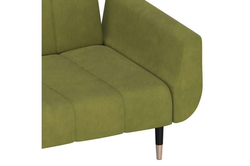 Bäddsoffa 2-sits med två kuddar ljusgrön sammet - Ljusgrön - Möbler - Vardagsrum - Bäddsoffor