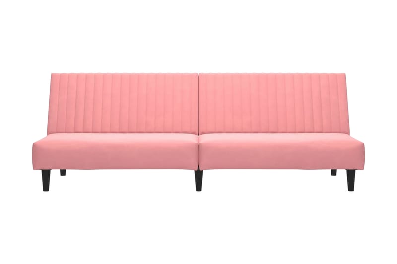 Bäddsoffa 2-sits rosa sammet - Bäddsoffor - 2-sits bäddsoffa