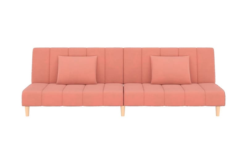 Bäddsoffa 2-sits rosa sammet - Bäddsoffor - 2-sits bäddsoffa