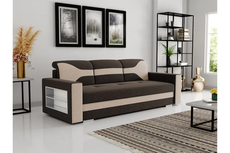 Bäddsoffa 236cm - Brun - Möbler - Vardagsrum - Bäddsoffor