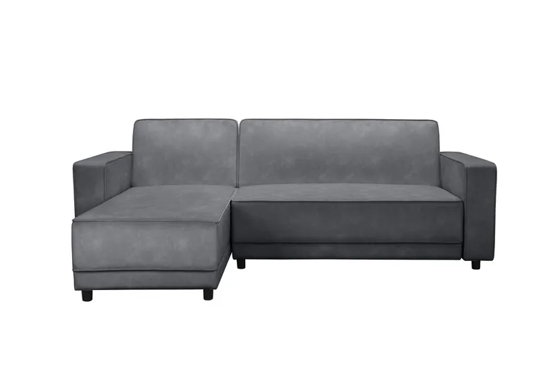 Bäddsoffa Allie Antracit, Sammet, 82x229x154 cm, Antracit, Sammet, 82x229x154 cm