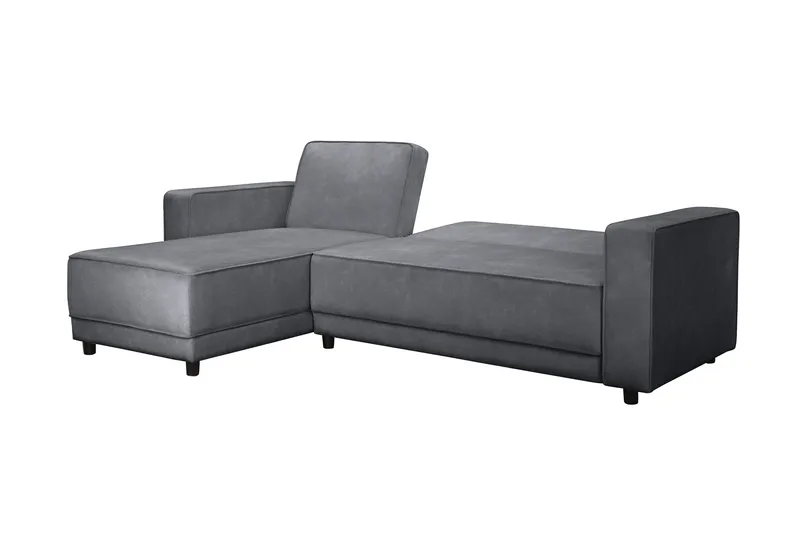 Bäddsoffa Allie Antracit, Sammet, 82x229x154 cm - Antracit, Sammet, 82x229x154 cm - Möbler - Vardagsrum - Bäddsoffor
