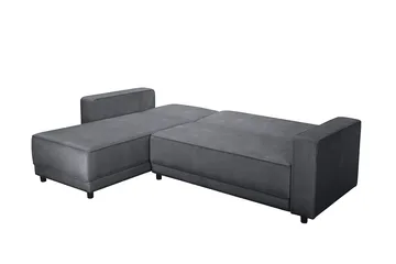 Bäddsoffa Allie Antracit, Sammet, 82x229x154 cm - Antracit, Sammet, 82x229x154 cm - Möbler - Vardagsrum - Bäddsoffor