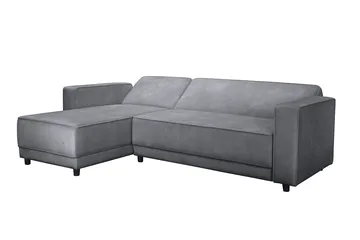 Bäddsoffa Allie Antracit, Sammet, 82x229x154 cm - Antracit, Sammet, 82x229x154 cm - Möbler - Vardagsrum - Bäddsoffor