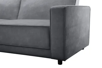 Bäddsoffa Allie Antracit, Sammet, 82x229x154 cm - Antracit, Sammet, 82x229x154 cm - Möbler - Vardagsrum - Bäddsoffor
