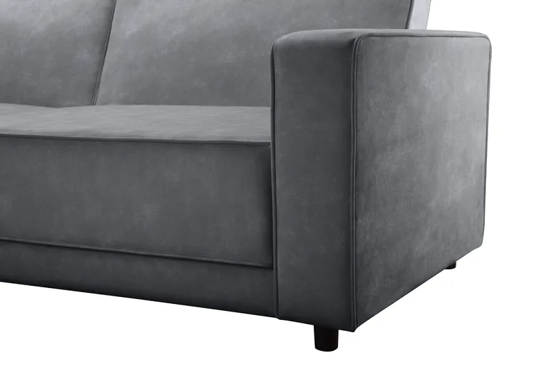 Bäddsoffa Allie Antracit, Sammet, 82x229x154 cm - Antracit, Sammet, 82x229x154 cm - Möbler - Vardagsrum - Bäddsoffor