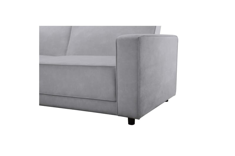 Bäddsoffa Allie Ljusgrå, Sammet, 82x229x154 cm - Ljusgrå, Sammet, 82x229x154 cm - Möbler - Vardagsrum - Bäddsoffor