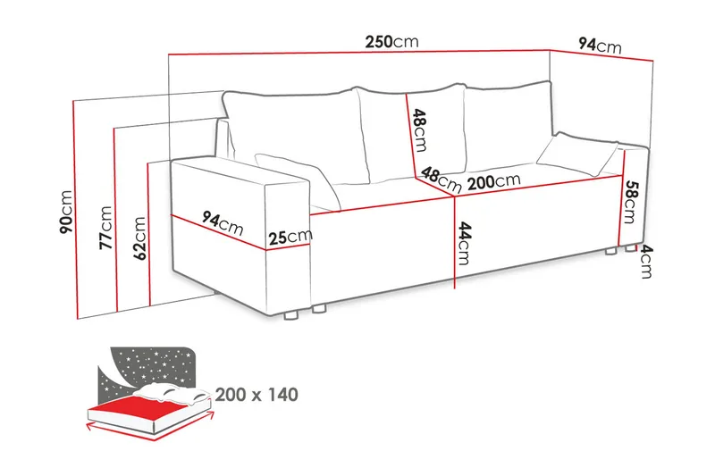 Bäddsoffa - Beige - Möbler - Vardagsrum - Bäddsoffor