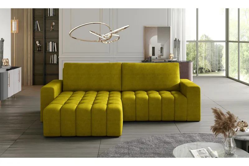 Abonetta Divanbäddsoffa Vänster - Gul - Möbler - Vardagsrum - Bäddsoffor - Bäddsoffa divan