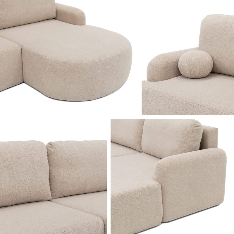 Branrel 3-sits Soffa med divan - rosa - Möbler - Vardagsrum - Bäddsoffor - Bäddsoffa divan