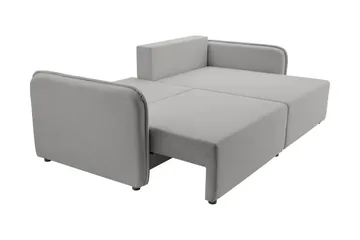 Chandru Bäddsoffa med Divan 3-sits i Plysch - Grå - Möbler - Vardagsrum - Bäddsoffor - Bäddsoffa divan