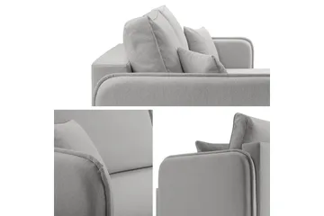 Chandru Bäddsoffa med Divan 3-sits i Plysch - Grå - Möbler - Vardagsrum - Bäddsoffor - Bäddsoffa divan