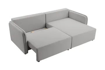 Chandru Bäddsoffa med Divan 3-sits i Plysch - Grå - Möbler - Vardagsrum - Bäddsoffor - Bäddsoffa divan