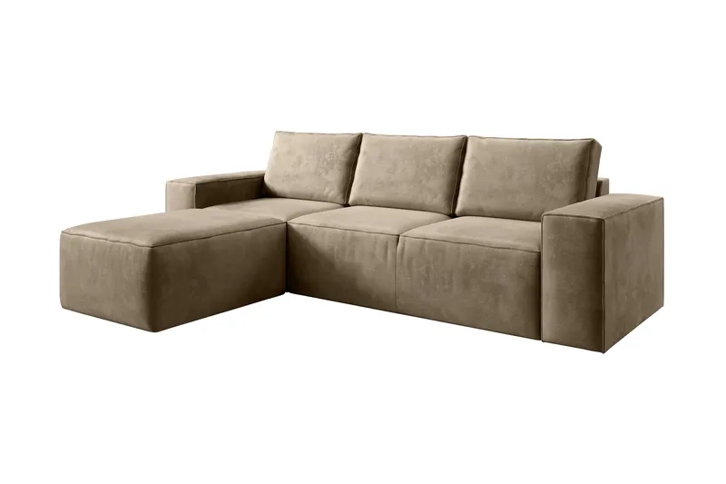 Kamli Bäddsoffa m. Divan med Förvaring, Brun